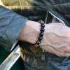 Herren Armband aus Edelsteinen Tigerauge Onyx und Achat mit Knotenverschluss, Makramee Armband, Geschenk für Mann, 10 mm Bild 9