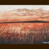Aquarellbild Sonnenuntergang am See handgemaltes Original 24 x 36 cm Querformat Bild 4