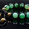 Damen Armband aus Edelsteinen Achat und Hämatit mit Knotenverschluss, Makramee Armband, 10 mm Bild 5