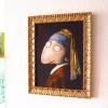 Die Fröschin mit dem Perlenohrring, Leinwanddruck, Vermeer, Mädchen mit dem Perlenohrring, Goldrahmen, Barock, Frosch, Frosch Bild Bild 2