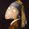 Die Fröschin mit dem Perlenohrring, Leinwanddruck, Vermeer, Mädchen mit dem Perlenohrring, Goldrahmen, Barock, Frosch, Frosch Bild Bild 4