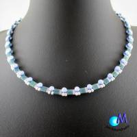 Wechsel-schmuck Magnet Glas-Perlen Collier blau  Statement-Kette  ART 3693 Bild 1