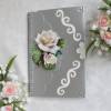 Hochzeitskarte mit weißer Rosen, Hochzeitsgeschenk, Geldgeschenk, silber weiß Bild 3