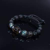 Herren Armband aus Edelsteinen Abalon Rauchquarz Achat und Onyx mit Knotenverschluss, Makramee Armband, 10 mm Bild 5