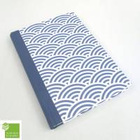 Notizbuch, blau Wellen, japanisches Muster, DIN A5, 150 Blatt, handgefertigt Bild 1
