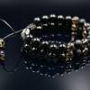 Herren Edelstein Doppel-Armband Onyx Achat und Rauchquarz mit Knotenverschluss, Makramee Armband, 8 mm Bild 3