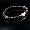 Herren Armband aus Perlen Granat Onyx und Hämatit, Elastisches Armband, Geschenk für Mann, 8 mm Bild 2