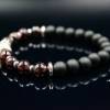 Herren Armband aus Perlen Granat Onyx und Hämatit, Elastisches Armband, Geschenk für Mann, 8 mm Bild 3
