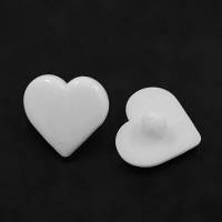 20 Herz-Knöpfe 12 mm weiß Acryl Bild 1