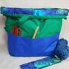 Projektbeutel "Nordlicht" blau und grün, Projekttasche mit Zugband Bild 7