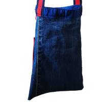 Jeanstasche, Jeans-upcycling, Stofftasche aus Marken-Jeans mit langen Henkeln, Bild 3