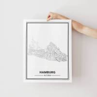 Hamburg ALTONA Poster | Geschenk | Stadtplan als Geschenkidee  | Hamburg Bezirke Hansestadt Poster Map Bild 1