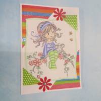 Geburtstagskarte Mädchen mit Fahrrad, Kindergeburtstag, Geschenk für Mädchen Bild 3
