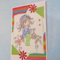 Geburtstagskarte Mädchen mit Fahrrad, Kindergeburtstag, Geschenk für Mädchen Bild 4