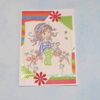Geburtstagskarte Mädchen mit Fahrrad, Kindergeburtstag, Geschenk für Mädchen Bild 5
