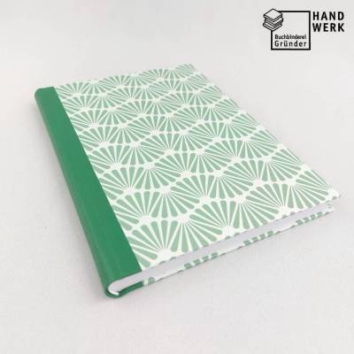 Notizbuch, Japan Muster, mint grün, A5, handgefertigt, 100 Blatt