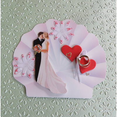 Glückwunschkarte zur Hochzeit mit Brautpaar, Hochzeitskarte,  Grußkarte, Geldgeschenk