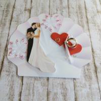 Glückwunschkarte zur Hochzeit mit Brautpaar, Hochzeitskarte,  Grußkarte, Geldgeschenk Bild 2