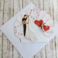 Glückwunschkarte zur Hochzeit mit Brautpaar, Hochzeitskarte,  Grußkarte, Geldgeschenk Bild 7