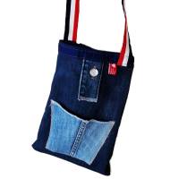 Jeans-upcycling, Stofftasche aus Marken-Jeans mit langen Henkeln, Jeanstasche, Bild 1