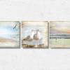 Maritimes Bild STRANDLÄUFER Triptychon auf Holz Leinwand Print Wanddeko Landhausstil Vintage Shabby Chic handmade kaufen Bild 3