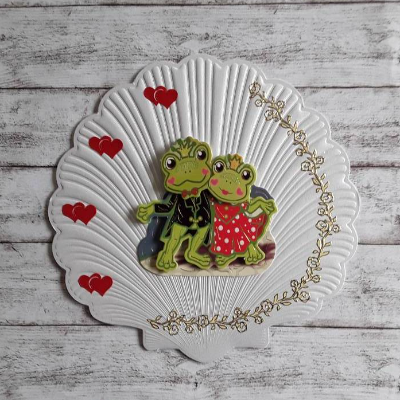 Formano Frosch Brautpaar Figur - 16cm Keramik Deko Für Hochzeit & Geburtstag | Weiß Matt