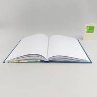 Notizbuch, Hund Katze, 100 Blatt, fadengeheftet, handgefertigt, DIN A5, blau Bild 5