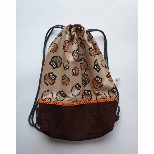 Turnbeutel für Kinder, Stoffbeutel, Kinderturnbeutel, Kindersportbeutel, Kinderrucksack, UNIKAT, Eulen