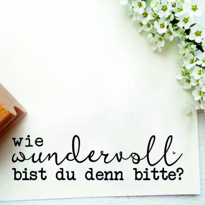 Stempel "wie wundervoll bist du denn bitte?" für Valentinstag, Karten, Geschenke, Dankekarten 