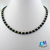 Wechsel-schmuck Magnet Glas-Perlen Collier schwarz matt Crystal Blue Rainbow und Statement-Kette  ART 3726 Bild 1