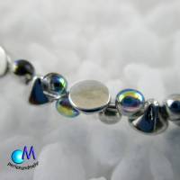 Wechsel-schmuck Magnet Glas-Perlen Collier zierlich silbern ART 3629