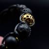 Herren Armband aus Edelsteinen Onyx und Lavastein mit Edelstahl-Perle, Makramee Armband, 10 mm Bild 10