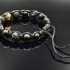 Herren Armband aus Edelsteinen Onyx und Lavastein mit Edelstahl-Perle, Makramee Armband, 10 mm Bild 5