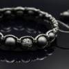 Herren Armband aus Edelsteinen Onyx und Lavastein mit Edelstahl-Perle, Makramee Armband, 10 mm Bild 7
