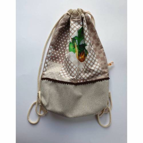 Turnbeutel für Kinder, Stoffbeutel, Kinderturnbeutel, Kindersportbeutel, Kinderrucksack, UNIKAT, Drache