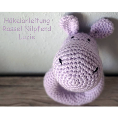 Häkelanleitung: Rassel Nilpferd
