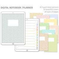 Digitales Notizbuch, Journal, Planer, Eins für Alles, 10 Register, 10 Cover, passende Sticker Bild 1