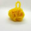 Dusch- Badeschwamm gelb gehäkelt aus Schwammgarn Bild 2