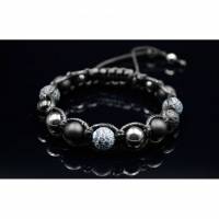 Herren Armband aus Edelsteinen Lava Onyx Achat und Hämatit mit Edelstahl-Perle, Makramee Armband, 10 mm Bild 1