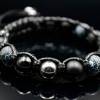 Herren Armband aus Edelsteinen Lava Onyx Achat und Hämatit mit Edelstahl-Perle, Makramee Armband, 10 mm Bild 3