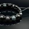 Herren Armband aus Edelsteinen Lava Onyx Achat und Hämatit mit Edelstahl-Perle, Makramee Armband, 10 mm Bild 4