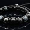 Herren Armband aus Edelsteinen Lava Onyx Achat und Hämatit mit Edelstahl-Perle, Makramee Armband, 10 mm Bild 6