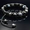 Herren Armband aus Edelsteinen Lava Onyx Achat und Hämatit mit Edelstahl-Perle, Makramee Armband, 10 mm Bild 8