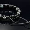 Herren Armband aus Edelsteinen Lava Onyx Achat und Hämatit mit Edelstahl-Perle, Makramee Armband, 10 mm Bild 9