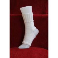 Pilates Yoga Socken ohne Ferse und Spitze, Sockenwolle weiß Bild 1