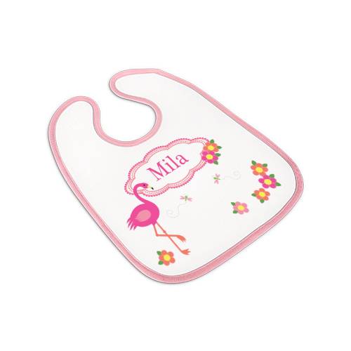 Baby Lätzchen mit Wunsch-Name Küken für Mädchen in rosa 