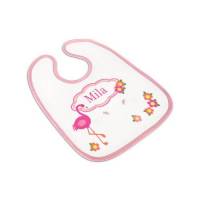 Lätzchen rosa, Babylätzchen Mädchen mit Namen, Motiv Flamingo Bild 1