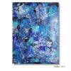 Original Acrylbild auf Künstlerpapier in wunderschönen Blautönen, abstrakte Malerei, ungerahmte Kunst, Wandbild Bild 2