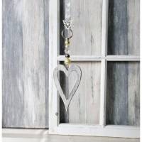 Fensterdeko, Hänger, Herz, weiß grau, Türkranz Bild 1