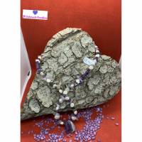 Edelsteinkette aus Amethyst und Süßwasserperlen Bild 1
